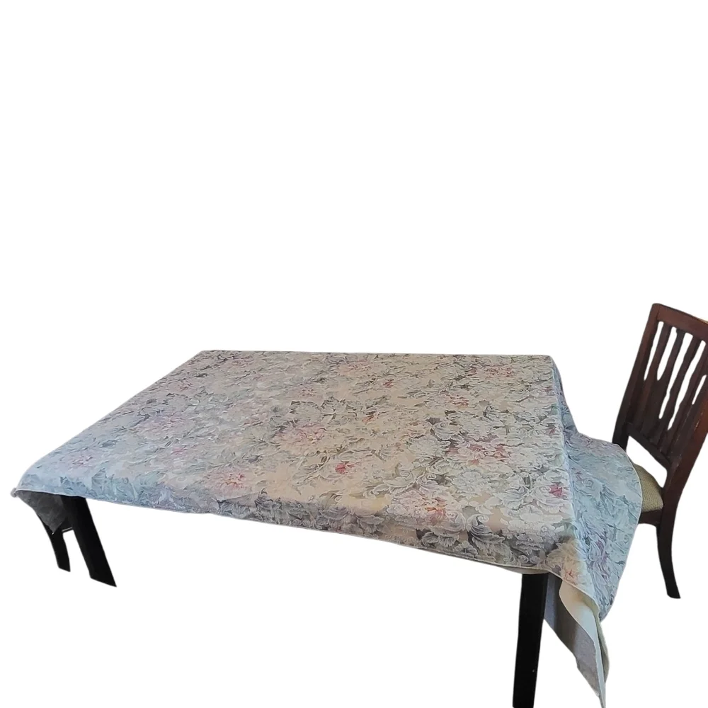 Vintage Floral Dining Tablecloth - Cream, Pink, Green